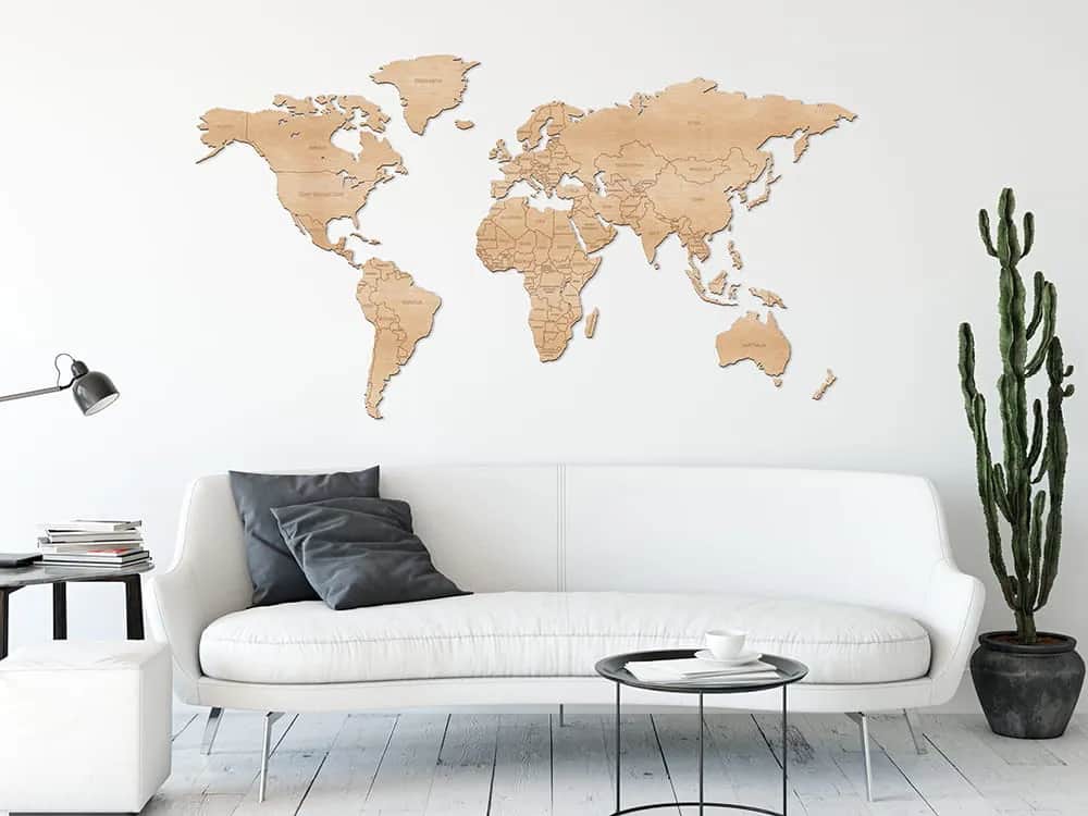 Drewniana mapa świata: Stylowa dekoracja dla miłośników podróży